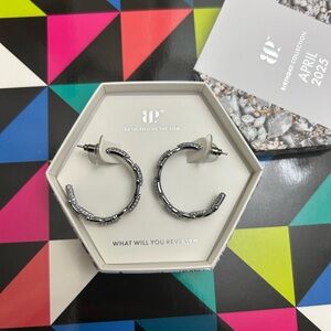 Textured Silver Hoop Earrings with Vintage Finish